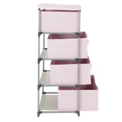 Juvale Fabric Drawer Dresser Storage Organizer Chest Tower With 4 Clothes Drawers Bins For Bedroom, Nursery, Closet, Pink 16.5x13 In -Juvale GUEST 00aaf223 4c74 4cb6 a670 8b99199c06ad