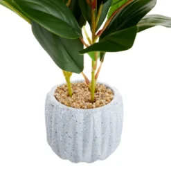 Juvale Artificial Plants In Pot, Fake Faux Plants With Gray Cement Planter, 3.1 X 3.1 X 11.8 In -Juvale GUEST 02a32759 f8cf 423c 8c93 94d2f5328dbf