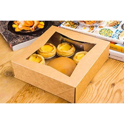 Juvale 10 Pack Pastry Box Take Out Container With Window For Bakery Cookie Cupcake Dessert, Kraft Paper 8”x8”x2.5” 1 Juvale 10 Pack Pastry Box Take Out Container With Window For Bakery Cookie Cupcake Dessert, Kraft Paper 8”x8”x2.5”