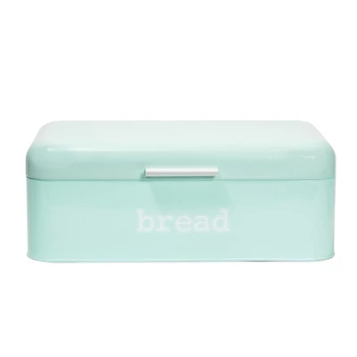 Juvale Stainless Steel Bread Box For Kitchen Countertop, Large Bread Box Bagel Bin For 2 Loaves, English Muffins, Mint Green, 17 X 9 X 6.5 In 3 Juvale Stainless Steel Bread Box For Kitchen Countertop, Large Bread Box Bagel Bin For 2 Loaves, English Muffins, Mint Green, 17 X 9 X 6.5 In - Image 3