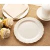 Juvale 25 Pack Vintage-Style Disposable Plastic Party Plates Appetizer Dessert Plates 7.5", Dinnerware Place Setting