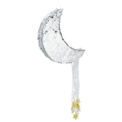 Blue Panda Pull String Crescent Moon Pinata For Birthday, Twinkle Twinkle Little Star Gender Reveal Party Decorations, Silver Foil, 17 X 11 X 3 In -Juvale GUEST 04ffc20b a3b4 41e9 aed7 9493322ddb7a