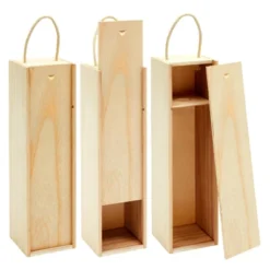 Juvale Wooden Wine Bottle Gift Box With Handle For Holidays, Anniversary, Wedding, Housewarming, 4 X 14 Inches -Juvale GUEST 05e5a3b1 0611 46ac 9679 48404b417106