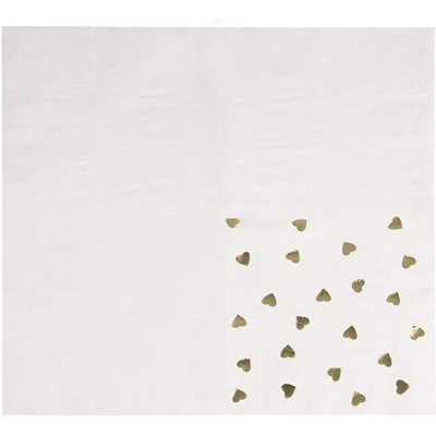 Juvale 50 Pack Gold Heart Cocktail Disposable Paper Napkins Party Supplies, 5 X 5 Inches 5 Juvale 50 Pack Gold Heart Cocktail Disposable Paper Napkins Party Supplies, 5 X 5 Inches - Image 5