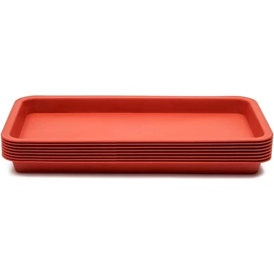 Juvale 8 Pack Plastic Plant Drip Trays For Pots, Rectangular Saucer Pans For Planters And Water Drainage, Indoors, Outdoors, Terracotta Red, 6.5x12 In 3 Juvale 8 Pack Plastic Plant Drip Trays For Pots, Rectangular Saucer Pans For Planters And Water Drainage, Indoors, Outdoors, Terracotta Red, 6.5x12 In - Image 3