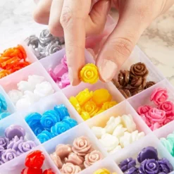 Juvale 240 Piece Mini Flatback Rose Charms For Jewelry Making, Flower Embellishments For Crafting, 24 Assorted Colors (15mm) -Juvale GUEST 0686c977 52bb 4409 88e2 2d6838b746e6