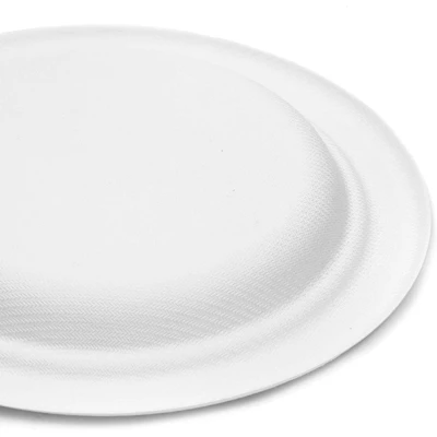 Juvale 125 Pack Small Sugarcane Bagasse Plates, Round Dessert & Appetizer Serving Platter For Wedding Party, White, 6 In 2 Juvale 125 Pack Small Sugarcane Bagasse Plates, Round Dessert & Appetizer Serving Platter For Wedding Party, White, 6 In - Image 2