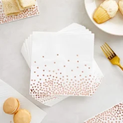 Blue Panda 50 Pack Rose Gold Foil Confetti Disposable Luncheon Paper Napkins For Birthday, Wedding Party Decorations Supplies, 6.5 In 9 Blue Panda 50 Pack Rose Gold Foil Confetti Disposable Luncheon Paper Napkins For Birthday, Wedding Party Decorations Supplies, 6.5 In -Juvale GUEST 08025545 2e57 498d b0ea ca977e6cb3d7