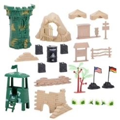 Juvale 100-Pieces Of Toy Army Men Action Figures For Boys In 2 Colors, War Soldiers Toys Play Set With 2 Flags And Forts, And Battlefield Accessories -Juvale GUEST 08407d8b 1ab1 42be 99e1 887fcae6b063