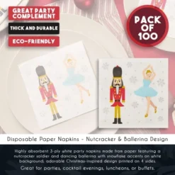Juvale 100-Pack Nutcracker Princess Disposable Paper Cocktail Napkins, Christmas Holiday Party Supplies 10 Juvale 100-Pack Nutcracker Princess Disposable Paper Cocktail Napkins, Christmas Holiday Party Supplies -Juvale GUEST 08fd1d2a 8f17 435d 864d 4a7e4e25316a
