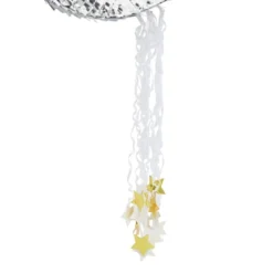 Blue Panda Pull String Crescent Moon Pinata For Birthday, Twinkle Twinkle Little Star Gender Reveal Party Decorations, Silver Foil, 17 X 11 X 3 In -Juvale GUEST 09239211 245e 4a2a 8a30 c10c287caef1