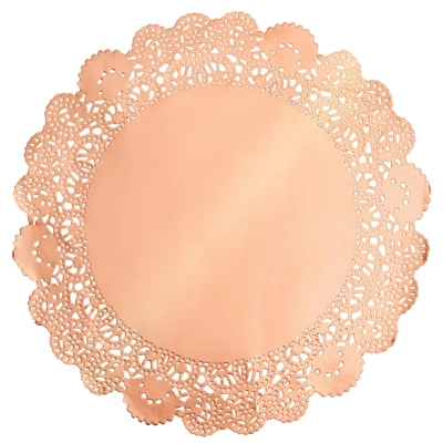 Juvale 100 Pack Metallic Copper Orange Placemats, Round Paper Lace Doilies For Place Settings, Desserts, Formal Events, 10 In 6 Juvale 100 Pack Metallic Copper Orange Placemats, Round Paper Lace Doilies For Place Settings, Desserts, Formal Events, 10 In - Image 6