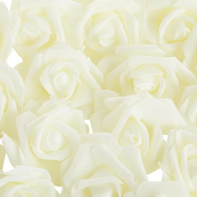 Juvale 100 Pack Ivory Artificial Rose Flower Heads, 3 Inch Stemless Flowers For Weddings, Bouquets, DIY Crafts 8 Juvale 100 Pack Ivory Artificial Rose Flower Heads, 3 Inch Stemless Flowers For Weddings, Bouquets, DIY Crafts - Image 8