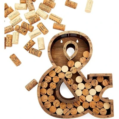 Juvale Wine Cork Holder, Ampersand Monogram Wall Mount, Wood Home Décor (10 X 2.5 X 11.75 In) 2 Juvale Wine Cork Holder, Ampersand Monogram Wall Mount, Wood Home Décor (10 X 2.5 X 11.75 In) - Image 2