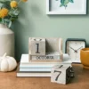 Juvale Wooden Perpetual Block Calendar For Desk, Wood Month Date Display Blocks Rustic-Style Farmhouse-Themed Office Decor, 5 X 4 In