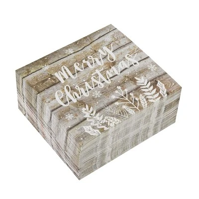 Juvale 100-Pack Wood Panel Merry Christmas Disposable Paper Cocktail Napkins Party Supplies Decorations 4 Juvale 100-Pack Wood Panel Merry Christmas Disposable Paper Cocktail Napkins Party Supplies Decorations - Image 4