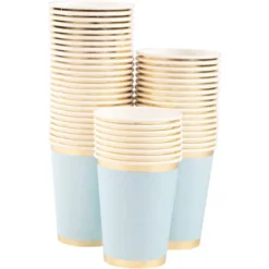 Juvale 50-Pack Light Blue With Gold Foil Disposable Paper Cups Party Supplies 9 Oz -Juvale GUEST 0de2b1ba 6736 4387 9ee3 b54dcbd92a95