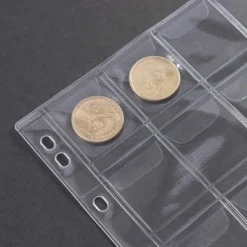 Juvale 15 Sheets Coin Pocket Pages, Holders & Collecting Supplies, 8 X 11 In, Clear Plastic