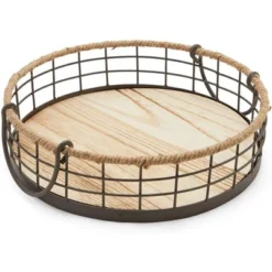 Juvale 2 Pack Round Wooden Wire Basket Trays With Handles, Farmhouse Decor (2 Sizes) 11 Juvale 2 Pack Round Wooden Wire Basket Trays With Handles, Farmhouse Decor (2 Sizes) -Juvale GUEST 10a669fd d8bf 42b2 b22c 025c2aac04b2