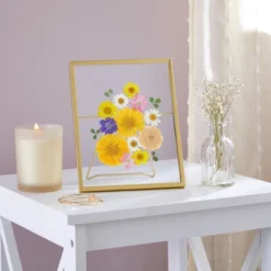 Juvale 8 Pack Gold 5x7 Floating Picture Frames For Tabletop, Pressed Flowers, Home Decor