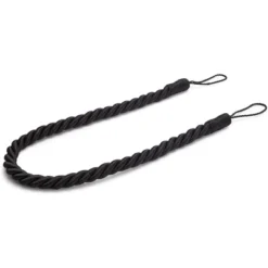 4-Pack Black Cotton Window Curtain Tiebacks Tie Back With 8 Hooks, 26" Holdbacks Rope For Drapes -Juvale GUEST 12292fbd 2735 4fcb beef 9bcd98c20aaf