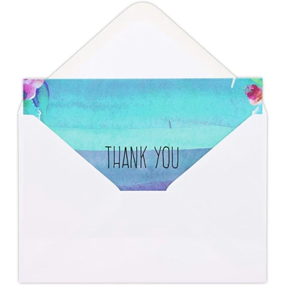Juvale 48 Pcs Thank You Cards Bulk Set, Floral Watercolor Blank Note With Envelopes 5 Juvale 48 Pcs Thank You Cards Bulk Set, Floral Watercolor Blank Note With Envelopes - Image 5