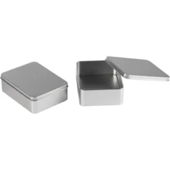 Juvale 6-Pack Silver Metal Cookie Tins With Lids - Small Rectangular Tins For Gift Giving, Home Organization (4.9x3.7x1.6 In) -Juvale GUEST 146d588e d439 403d 9d7d 4704c6304c04