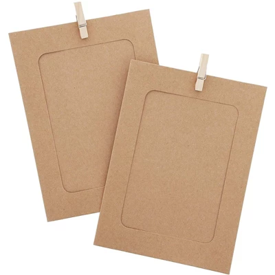 Cardboard Paper Picture Frame DIY Hanging Kit (50 Pack) 5X7 Inch, Kraft 2 Cardboard Paper Picture Frame DIY Hanging Kit (50 Pack) 5X7 Inch, Kraft - Image 2