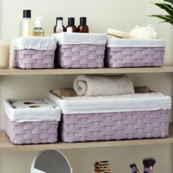 Juvale 5 Piece Set Woven Nesting Storage Baskets, Decorative Wicker Bins For Organizing, Lavender, 3 Sizes 10 Juvale 5 Piece Set Woven Nesting Storage Baskets, Decorative Wicker Bins For Organizing, Lavender, 3 Sizes -Juvale GUEST 14ff22e0 bd76 4ca7 b9bf 285f817b852b