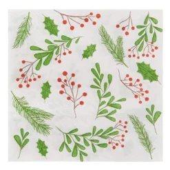 Blue Panda 100 Pack Holly Berry Paper Napkins For Christmas Party, Holiday Decor, White, 6.5 X 6.5 In -Juvale GUEST 1536031f 43ce 4636 99d3 b47ea93f8b1c