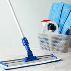 Juvale 10-Pack Refills For Mops With Flat Heads, Washable Microfiber Mop Pads For Wet And Dry Floor, Reusable Replacement Heads, 16.5 In, Blue