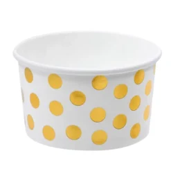 Juvale 100 Pack Paper Ice Cream Cups, Disposable Dessert Bowls With Gold Polka Dots For Sundae Bar, Frozen Yogurt, White, 8 Oz -Juvale GUEST 187ad7b3 4818 4ea9 a8e6 fa36f1dc595e