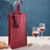 Juvale 10-Pack Double Bottle Wine Gift Bags Non-woven Totes Bags For Wedding (Red, 7 X 13.7 X 4 In)