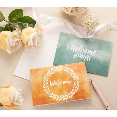 Paper Junkie 48 Pack Bulk Welcome Note Cards With Envelopes For Guests, Employees, Business, Floral Design, Blank Interior 4x6 In 2 Paper Junkie 48 Pack Bulk Welcome Note Cards With Envelopes For Guests, Employees, Business, Floral Design, Blank Interior 4x6 In - Image 2
