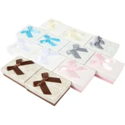 Juvale 12 Pack Small Jewelry Gift Box, Bracelet Earring Boxes For Bridesmaid Wedding Party Gifts, 3.6 X 1.1 X 2.7 Inches