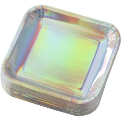Juvale 48-Pack Square Disposable Paper Plates 7" Metallic Silver Holographic Foil, Birthday Party Supplies 9 Juvale 48-Pack Square Disposable Paper Plates 7" Metallic Silver Holographic Foil, Birthday Party Supplies -Juvale GUEST 1e95ed8d 0ce2 43c0 8ed5 4825d953a75b