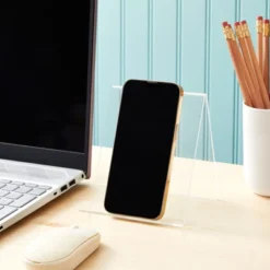 Juvale 6-Pack Acrylic Book Stand For Books, Comics, Phone, Tablet, Clear Easel Display, 4.5x5-Inch Transparent Holder For School, Home, Office