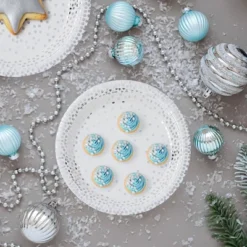 Juvale 48 Pack Metallic Silver Party Plates With Confetti Foil Polka Dots, 9 In