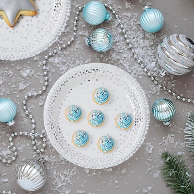 Juvale 48 Pack Metallic Silver Party Plates With Confetti Foil Polka Dots, 9 In 1 Juvale 48 Pack Metallic Silver Party Plates With Confetti Foil Polka Dots, 9 In