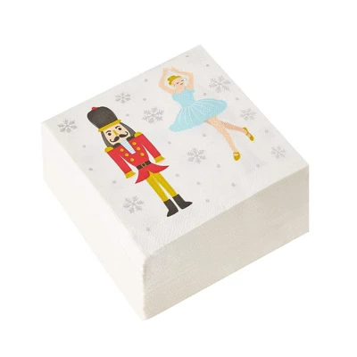 Juvale 100-Pack Nutcracker Princess Disposable Paper Cocktail Napkins, Christmas Holiday Party Supplies 4 Juvale 100-Pack Nutcracker Princess Disposable Paper Cocktail Napkins, Christmas Holiday Party Supplies - Image 4