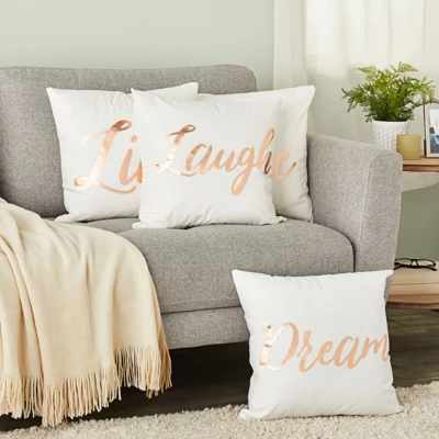 Juvale Set Of 4 Modern Throw Pillow Covers For Couches And Sofas, Home Decor, Live Laugh Love Dream, Rose Gold Prints, 17 X 17 In 1 Juvale Set Of 4 Modern Throw Pillow Covers For Couches And Sofas, Home Decor, Live Laugh Love Dream, Rose Gold Prints, 17 X 17 In