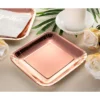 Juvale 48-Pack Square Metallic Rose Gold Foil Disposable Paper Plates 7" Birthday Party Supplies
