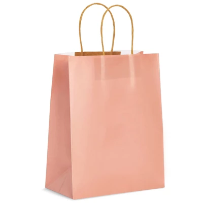 Juvale 15-Pack Of Pink Glossy Medium Paper Gift Bags With Handles 8x4x10 Inches For Wedding Receptions, Baby Showers, Birthday Party Favors 3 Juvale 15-Pack Of Pink Glossy Medium Paper Gift Bags With Handles 8x4x10 Inches For Wedding Receptions, Baby Showers, Birthday Party Favors - Image 3