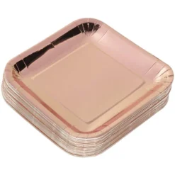 Juvale 48-Pack Metallic Rose Gold Foil Disposable Square Paper Plates Party Supplies 9 X 9 In 6 Juvale 48-Pack Metallic Rose Gold Foil Disposable Square Paper Plates Party Supplies 9 X 9 In -Juvale GUEST 23c78189 df7d 4b2b 8766 9b2fc61a7853