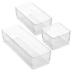 Juvale 6-Piece Set Clear Plastic Drawer Organizer Bin Basket For Office Desk Storages, 3 Assorted Sizes -Juvale GUEST 24f73d6e a254 41b5 8c9c c1268ef3a711