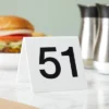 Set Of 25 Acrylic Table Numbers For Wedding Reception, Plastic Tent Cards Numbered 51-75 For Restaurants, Banquets (3 X 2.75 X 2.5 In)