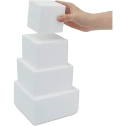 Juvale 4 Pieces Cake Foam Dummies, 3-6 Inch Cake Dummy Square, For Arts And Crafts (12 Inches)