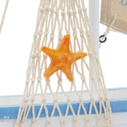 Juvale Enjoy It Wooden Sailboat Model With Flag, Net, Starfish, And Floating Tube For Nautical Home And Bathroom Boat Decor, Shelf, 13x8x3 In -Juvale GUEST 28e1b60a c5d4 43aa ab9a baf049e6ae85