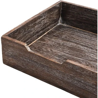 Juvale Rustic Wood Stackable Paper Tray, Vintage Office Desk Desktop Holder Organizer For Documents Files Folders Magazines, 10.5 Inches 4 Juvale Rustic Wood Stackable Paper Tray, Vintage Office Desk Desktop Holder Organizer For Documents Files Folders Magazines, 10.5 Inches - Image 4