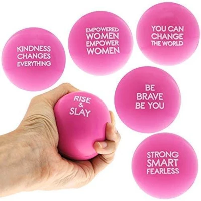 Juvale 6 Pack Pink Girl Power Stress Balls Stress Relief Toys For Women With Motivational Sayings 1 Juvale 6 Pack Pink Girl Power Stress Balls Stress Relief Toys For Women With Motivational Sayings